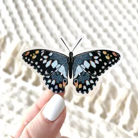 Clear Blue Speckled Butterfly Sticker